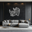 Geometric Rhino Metal Wall Art - Modern Wildlife Decor- KAF164