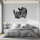 Geometric Rhino Metal Wall Art - Modern Wildlife Decor- KAF164