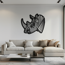 Geometric Rhino Metal Wall Art - Modern Wildlife Decor- KAF164