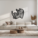 Geometric Rhino Metal Wall Art - Modern Wildlife Decor- KAF164