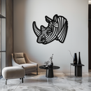 Geometric Rhino Metal Wall Art - Modern Wildlife Decor- KAF164