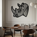 Geometric Rhino Metal Wall Art - Modern Wildlife Decor- KAF164