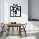 Giraffe Metal Wall Art - Playful Safari Animal Decor- KAF165