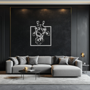 Giraffe Metal Wall Art - Playful Safari Animal Decor- KAF165