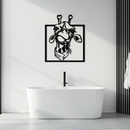 Giraffe Metal Wall Art - Playful Safari Animal Decor- KAF165