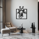 Giraffe Metal Wall Art - Playful Safari Animal Decor- KAF165