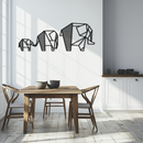 Geometric Elephant Family Metal Wall Art - Modern Minimalist Decor- KAF166