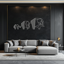 Geometric Elephant Family Metal Wall Art - Modern Minimalist Decor- KAF166