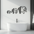 Geometric Elephant Family Metal Wall Art - Modern Minimalist Decor- KAF166
