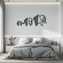 Geometric Elephant Family Metal Wall Art - Modern Minimalist Decor- KAF166