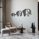 Geometric Elephant Family Metal Wall Art - Modern Minimalist Decor- KAF166
