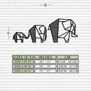 Geometric Elephant Family Metal Wall Art - Modern Minimalist Decor- KAF166