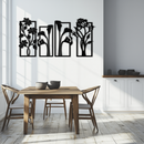 Floral Metal Wall Art - Elegant Botanical Panel Set- KAF167