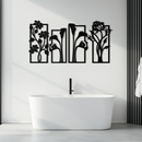 Floral Metal Wall Art - Elegant Botanical Panel Set- KAF167