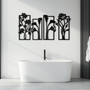 Floral Metal Wall Art - Elegant Botanical Panel Set- KAF167