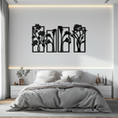 Floral Metal Wall Art - Elegant Botanical Panel Set- KAF167