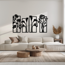 Floral Metal Wall Art - Elegant Botanical Panel Set- KAF167