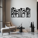 Floral Metal Wall Art - Elegant Botanical Panel Set- KAF167