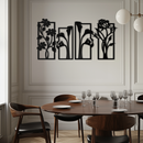 Floral Metal Wall Art - Elegant Botanical Panel Set- KAF167