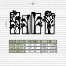 Floral Metal Wall Art - Elegant Botanical Panel Set- KAF167