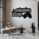 Gaming Zone Metal Wall Art - Gamer Room Decor- KAF169