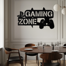 Gaming Zone Metal Wall Art - Gamer Room Decor- KAF169