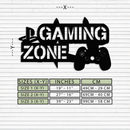 Gaming Zone Metal Wall Art - Gamer Room Decor- KAF169