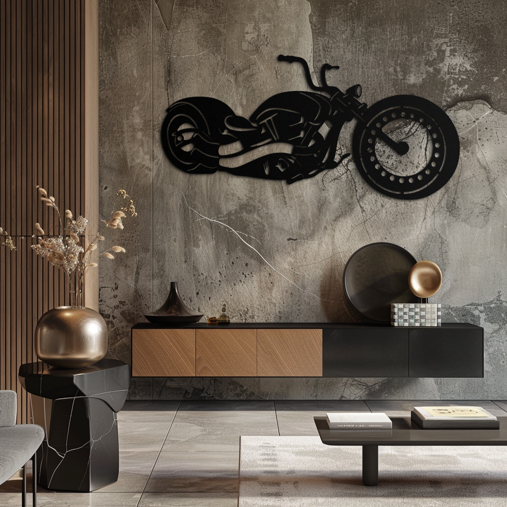 Motorcycle Metal Wall Art - Biker Decor for Garage & Man Cave- KAF172, photo 8 of 14
