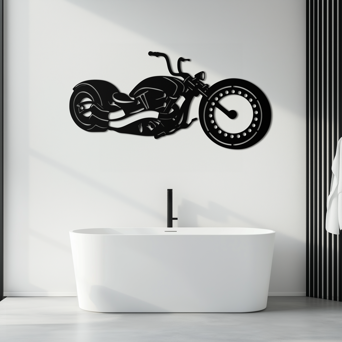 Motorcycle Metal Wall Art - Biker Decor for Garage & Man Cave- KAF172, photo 2 of 14