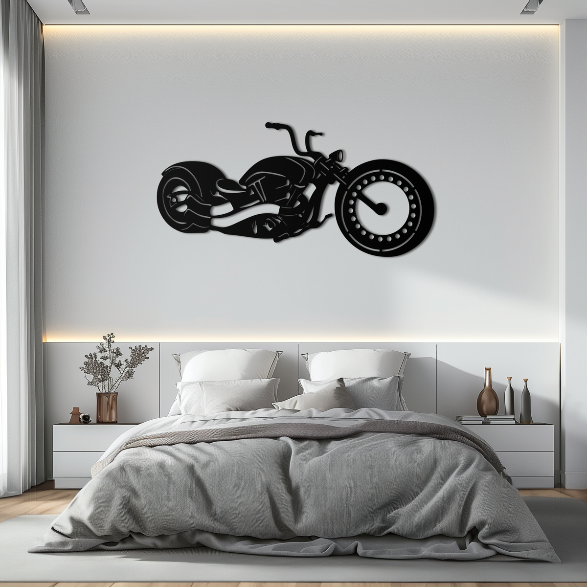 Motorcycle Metal Wall Art - Biker Decor for Garage & Man Cave- KAF172, photo 3 of 14