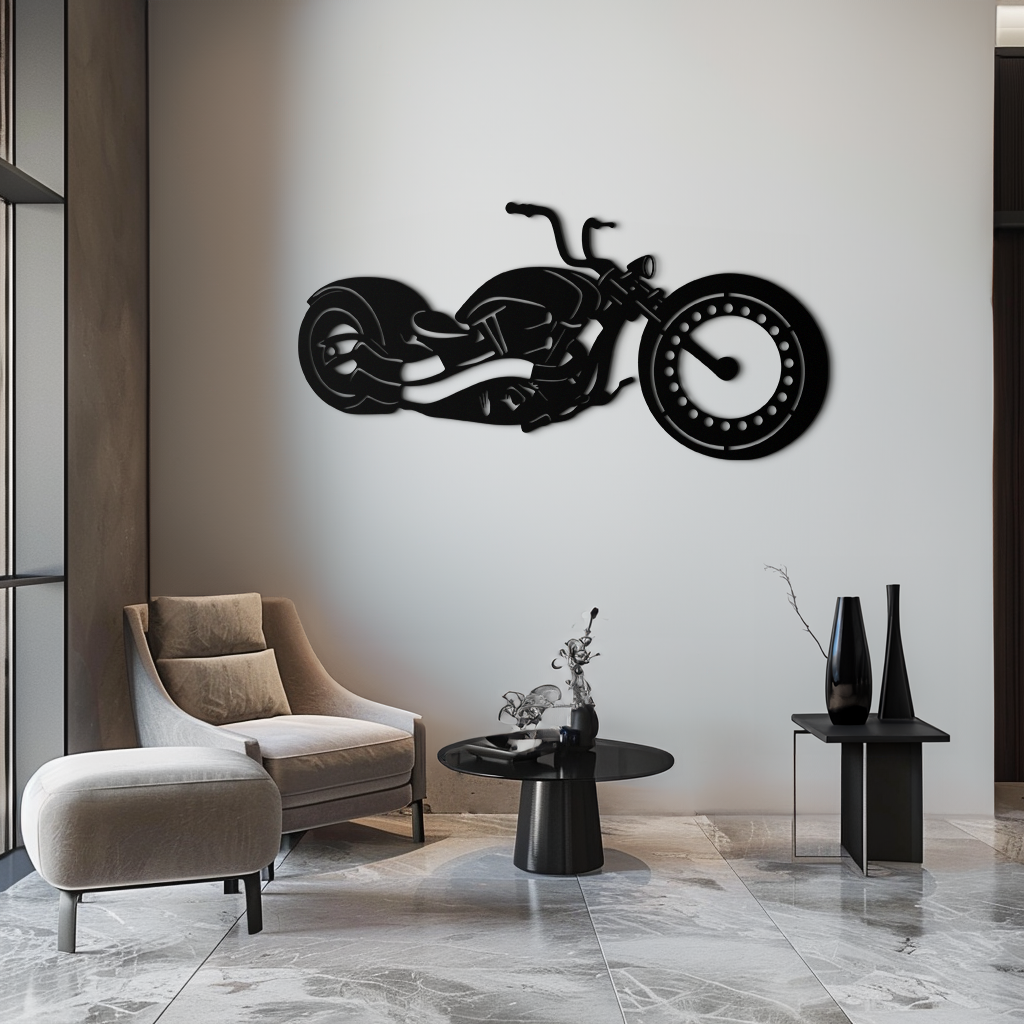 Motorcycle Metal Wall Art - Biker Decor for Garage & Man Cave- KAF172, photo 6 of 14