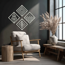 Four Elements Metal Wall Art - Modern Geometric Nature Decor- KAF173