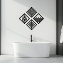 Four Elements Metal Wall Art - Modern Geometric Nature Decor- KAF173