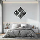 Four Elements Metal Wall Art - Modern Geometric Nature Decor- KAF173