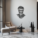 Frida Kahlo Metal Wall Art - Geometric Floral Portrait- KAF174