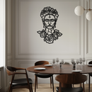 Frida Kahlo Metal Wall Art - Geometric Floral Portrait- KAF174