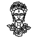 Frida Kahlo Metal Wall Art - Geometric Floral Portrait- KAF174