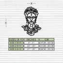 Frida Kahlo Metal Wall Art - Geometric Floral Portrait- KAF174