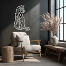 Geometric Cat Metal Wall Art - Modern Feline Home Decor- KAF176