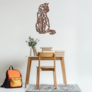 Geometric Cat Metal Wall Art - Modern Feline Home Decor- KAF176