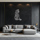 Geometric Cat Metal Wall Art - Modern Feline Home Decor- KAF176