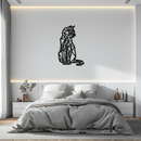 Geometric Cat Metal Wall Art - Modern Feline Home Decor- KAF176