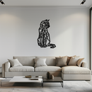 Geometric Cat Metal Wall Art - Modern Feline Home Decor- KAF176