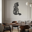 Geometric Cat Metal Wall Art - Modern Feline Home Decor- KAF176