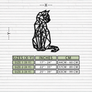 Geometric Cat Metal Wall Art - Modern Feline Home Decor- KAF176