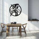 Floral Elegance Metal Wall Art - Modern Circular Flower Decor- KAF177