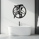 Floral Elegance Metal Wall Art - Modern Circular Flower Decor- KAF177