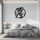 Floral Elegance Metal Wall Art - Modern Circular Flower Decor- KAF177