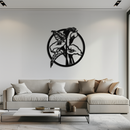 Floral Elegance Metal Wall Art - Modern Circular Flower Decor- KAF177