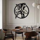 Floral Elegance Metal Wall Art - Modern Circular Flower Decor- KAF177